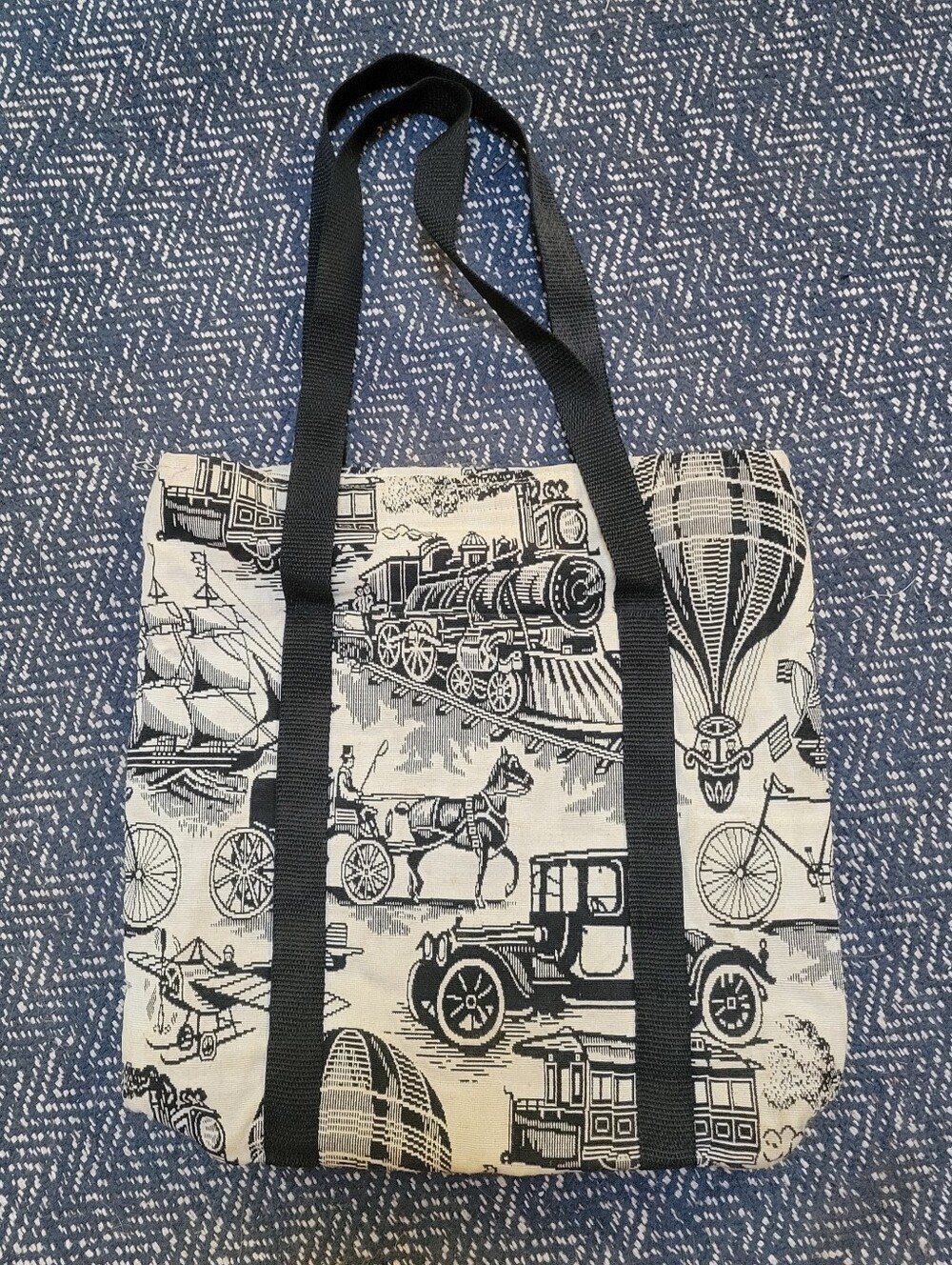 Black And White Vehicle Tapestry Tote Bag